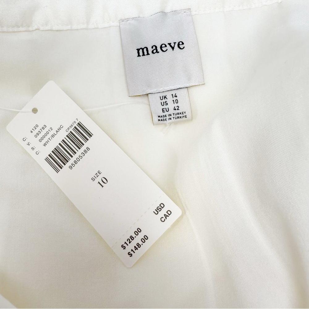 Maeve White Pleated Skirt Size 10 NWT Anthropologie - Picture 11 of 14